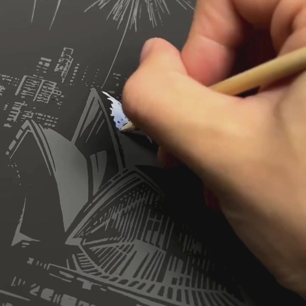 Peinture à gratter - format A3